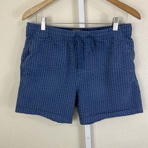 Todd Snyder Seersucker Chino Shorts Mens L Blue Drawstring Elastic Waist